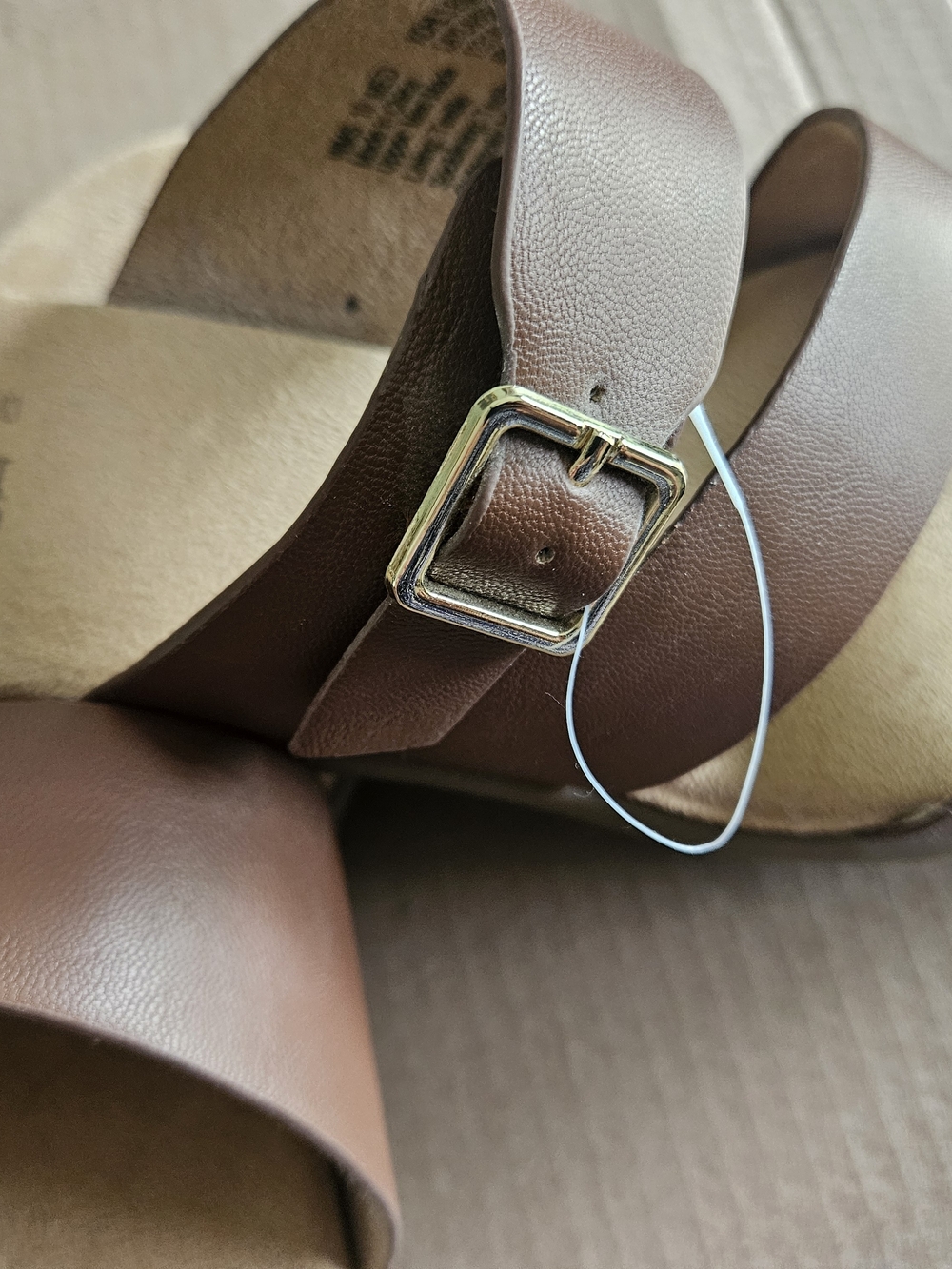 croft & barrow Brown Triple-Strap Buckle Slide Sandals - Picture 2 of 2